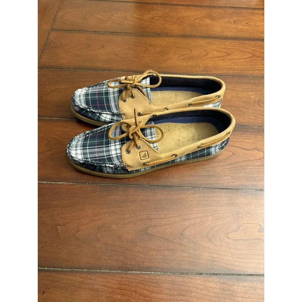 Sperry Top-Sider A/O 2-Eye Tartan Plaid Fly Fish‎ Boat Shoe, STS93530 Size 9.5 M
